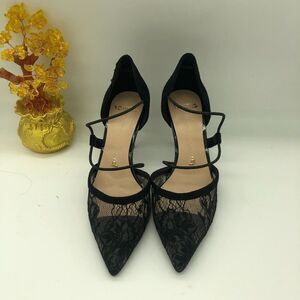 Eastanna Women Sexy Mesh Pointed Toe Low Heels Pumps